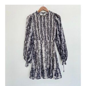 PEACH LOVE BLACK + GRAY SNAKE DRESS / S